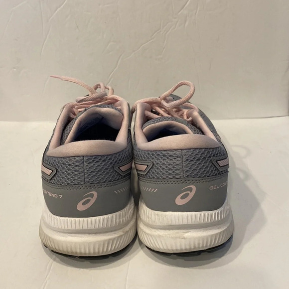 Asics Gel-Contend 7 Gray and Pink Walk-Hero Running Shoe - Picture 4 of 9